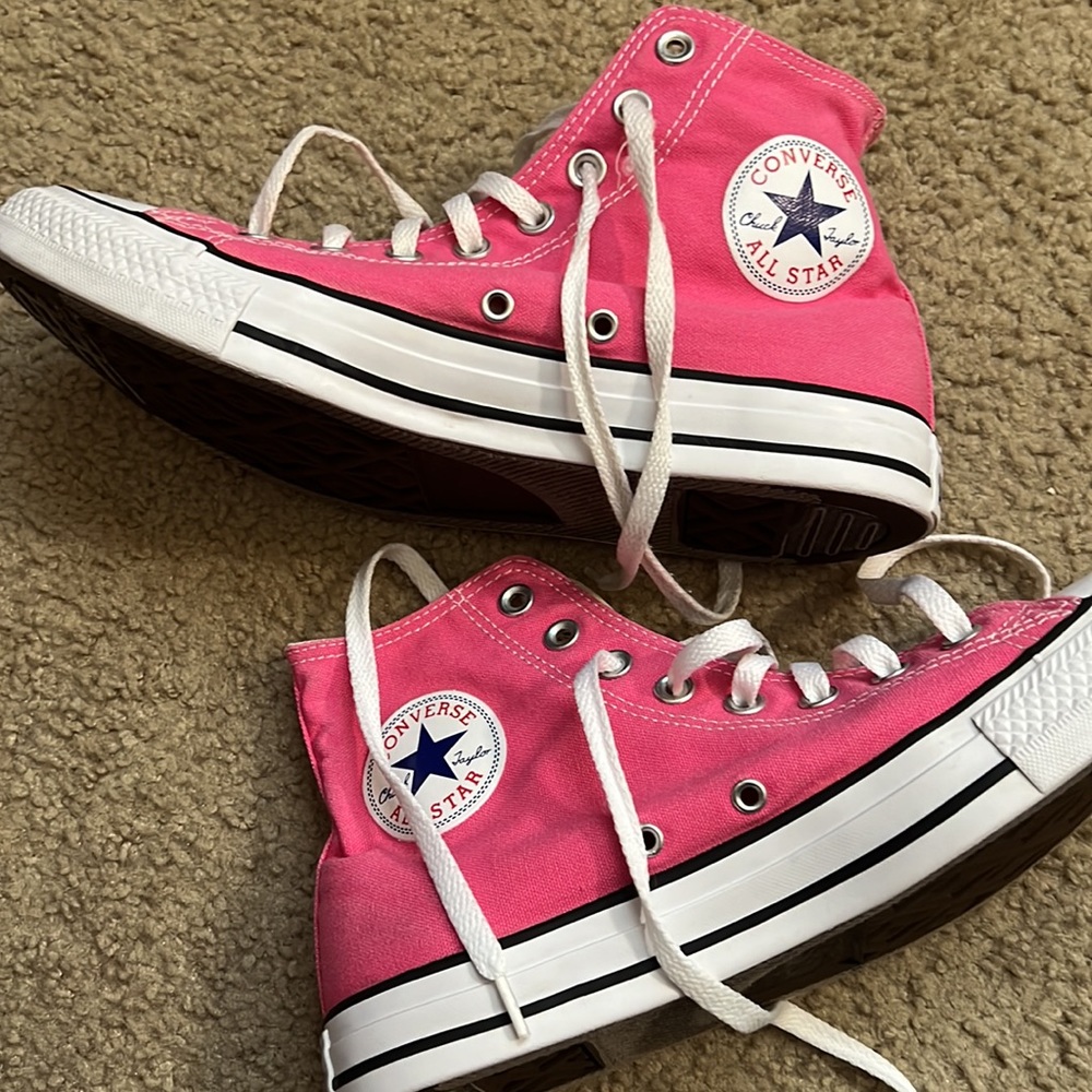 Converse pink high tops men size 8 / women 10